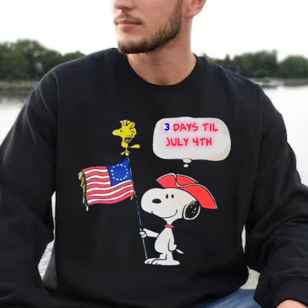 3 Day Til July 4th Shirt, Snoopy Memorial Day Shirt