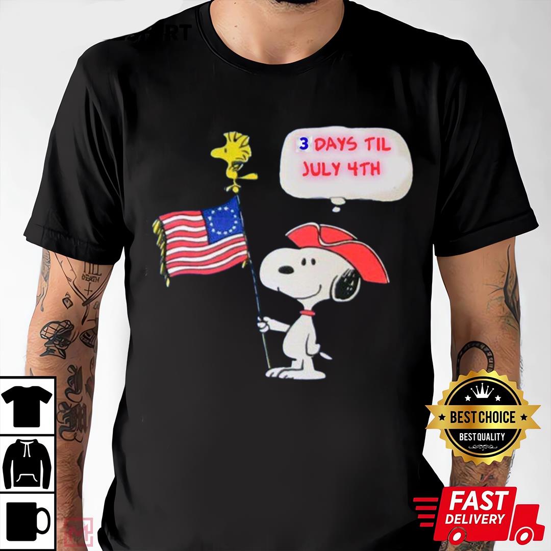 3 Day Til July 4th Shirt, Snoopy Memorial Day Shirt