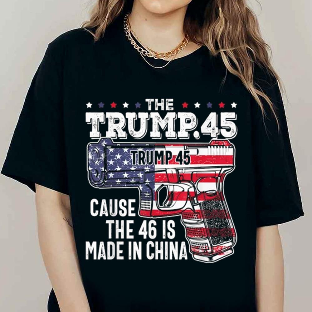 45 American Flag, The Trump 45 Cause The 46 Is Made In China Kids T-Shirt