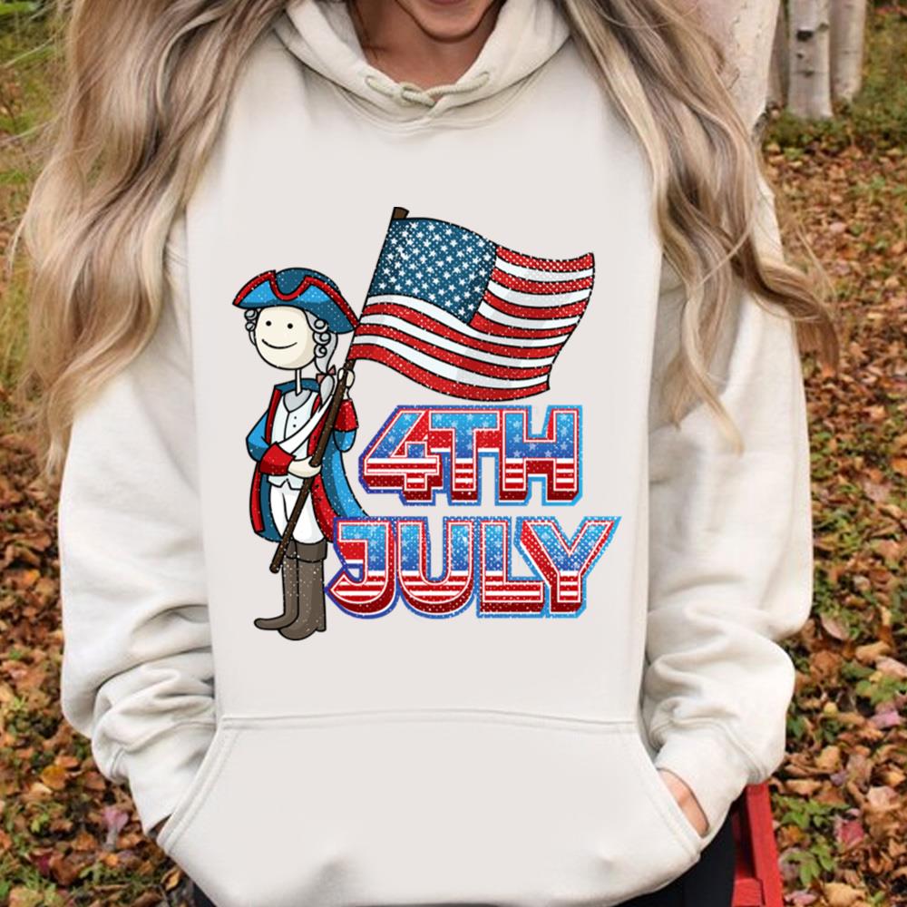 4th July Illustration America Flag T-shirt