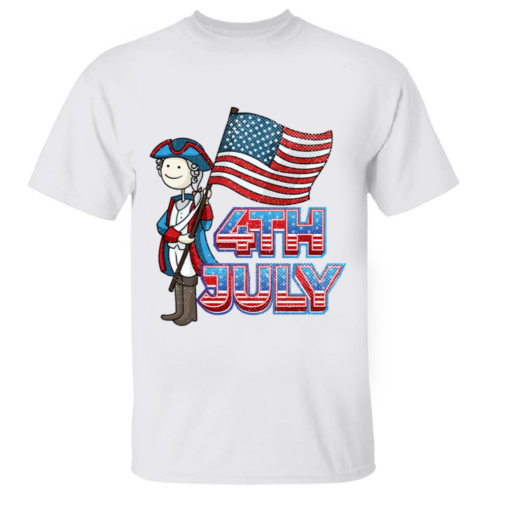 4th July Illustration America Flag T-shirt