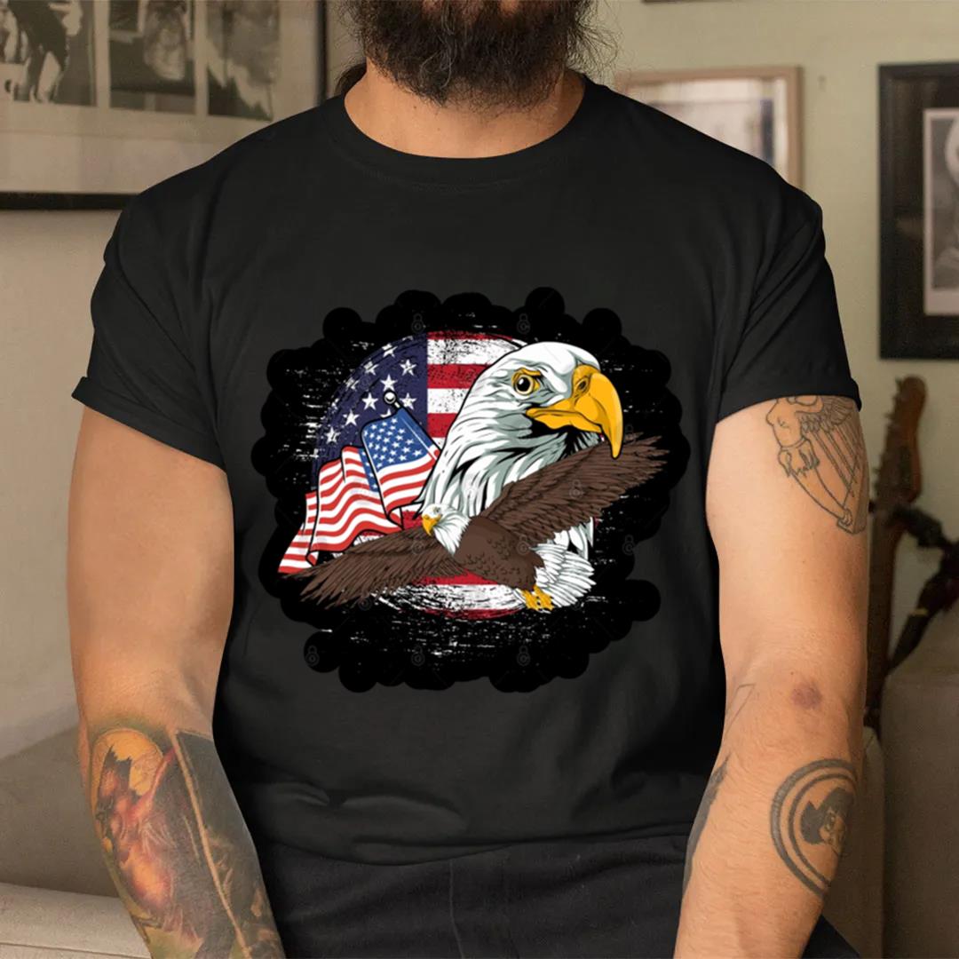 4th Of July American Bald Eagle Sticker Shirt, Coulple Eagle Shirt