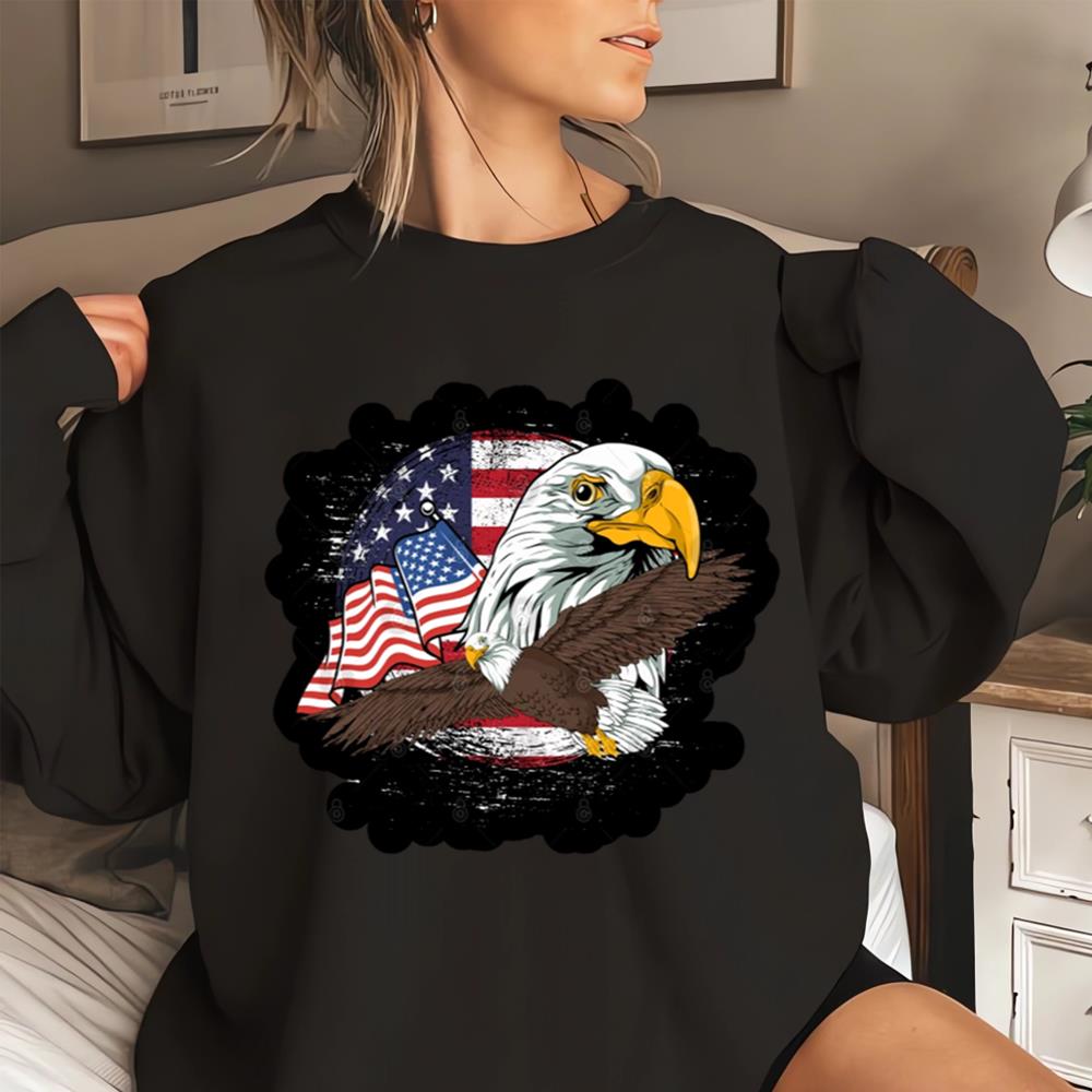 4th Of July American Bald Eagle Sticker Shirt, Coulple Eagle Shirt