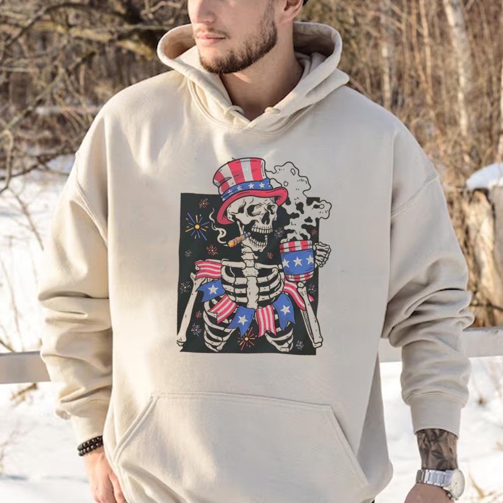 4th Of July Patriotic Skeleton Patriotic Shirt, Independence Day T-Shirt