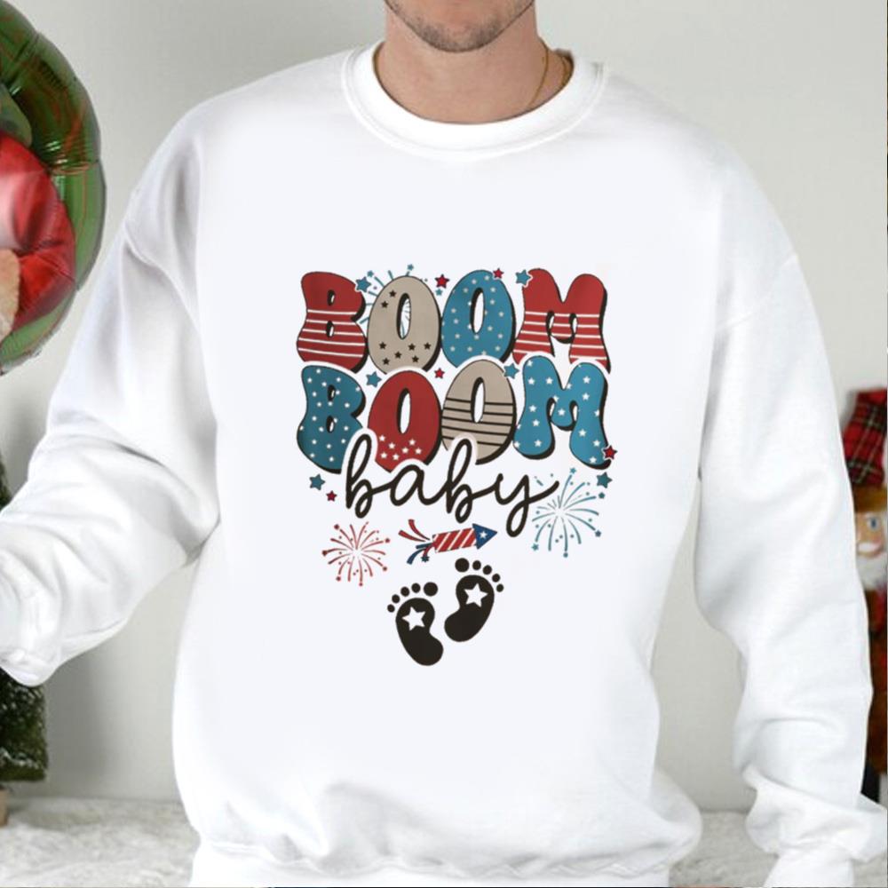 4th Of July Pregnancy Reveal Shirt, Boom Boom Baby Shirt, Patriotic Maternity Tshirt