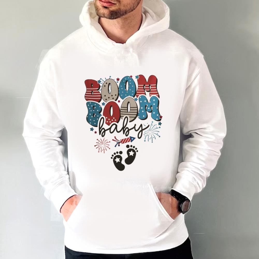 4th Of July Pregnancy Reveal Shirt, Boom Boom Baby Shirt, Patriotic Maternity Tshirt