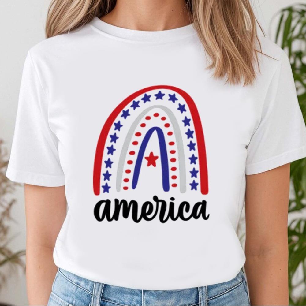 4th Of July Rainbow America Shirt, 4th Of July Rainbow Shirt