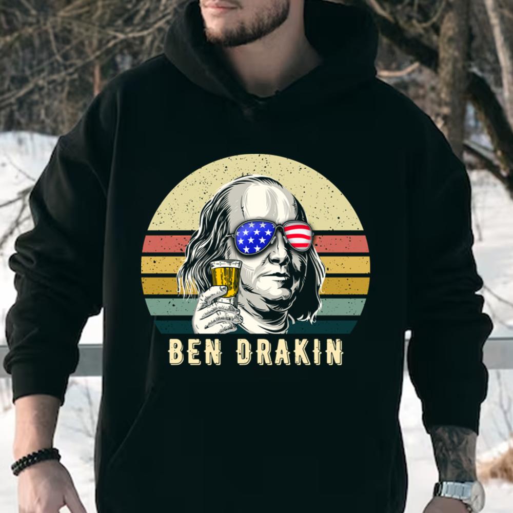 4th Of July Shirt, Funny American Shirt, Ben Drankin, Beer Drinking Gift, Ben Franklin T-shirt For Mens