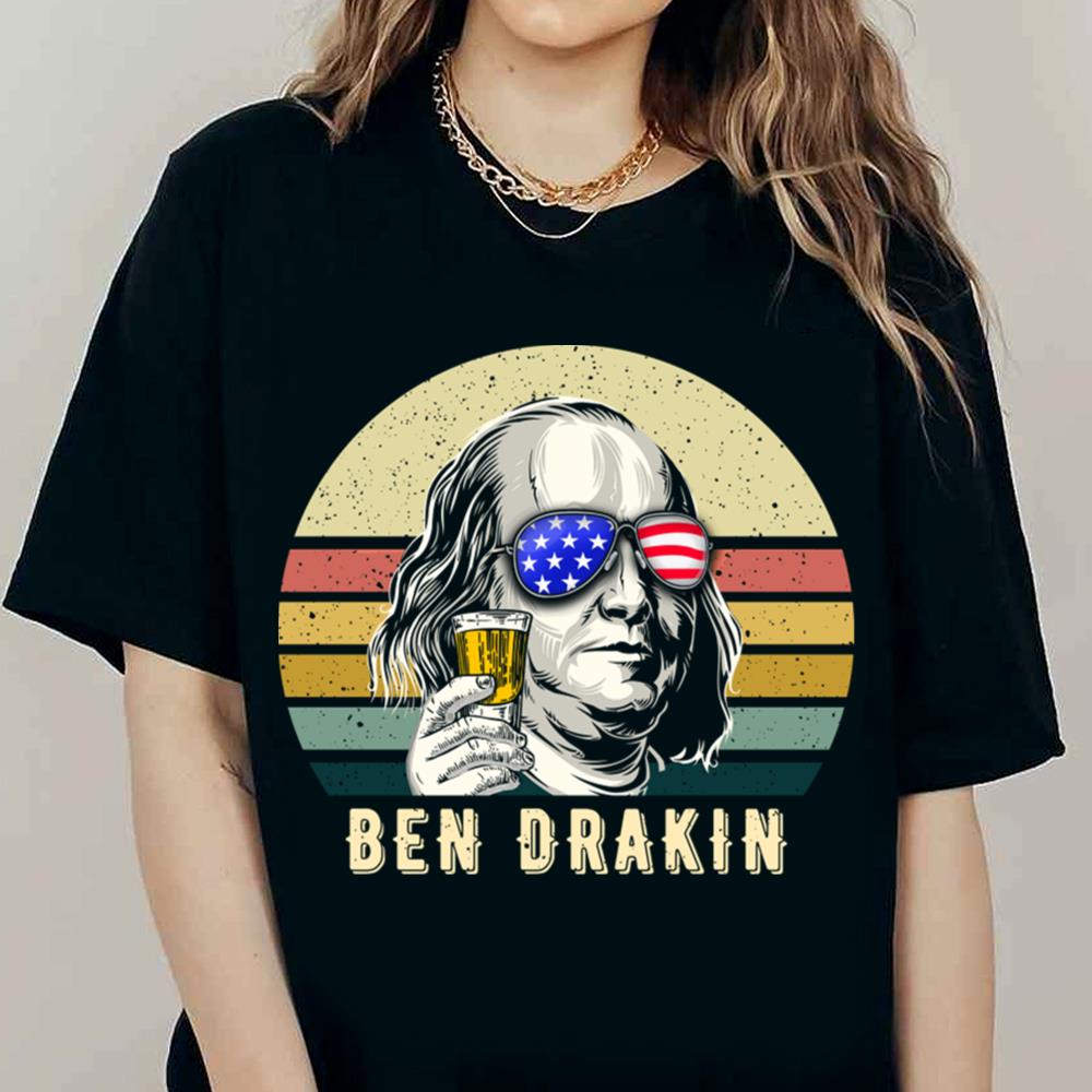 4th Of July Shirt, Funny American Shirt, Ben Drankin, Beer Drinking Gift, Ben Franklin T-shirt For Mens