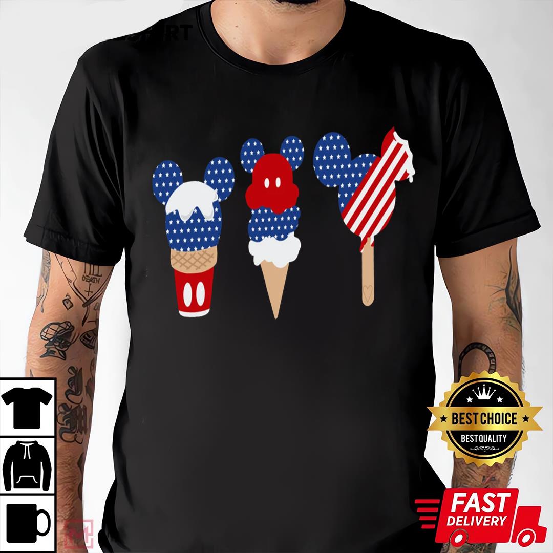 4th Of July Shirt, Memorial Day T-shirt, Disney Mickey Ice Cream Shirt