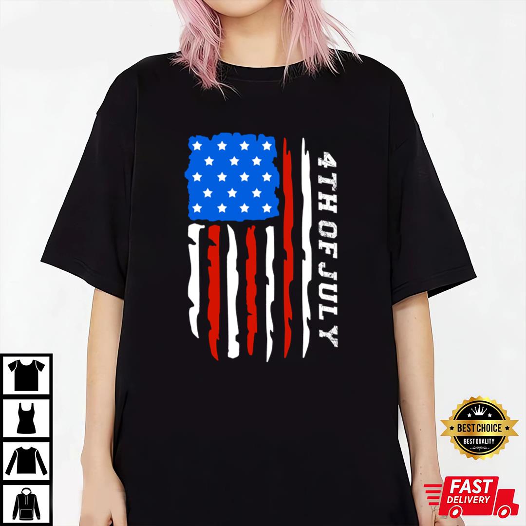 4th Of July T-shirt Vintage American Flag