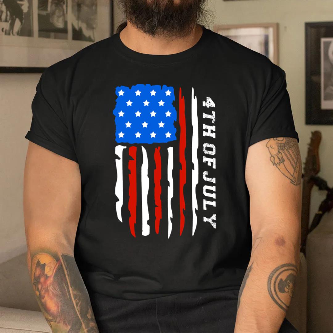 4th Of July T-shirt Vintage American Flag
