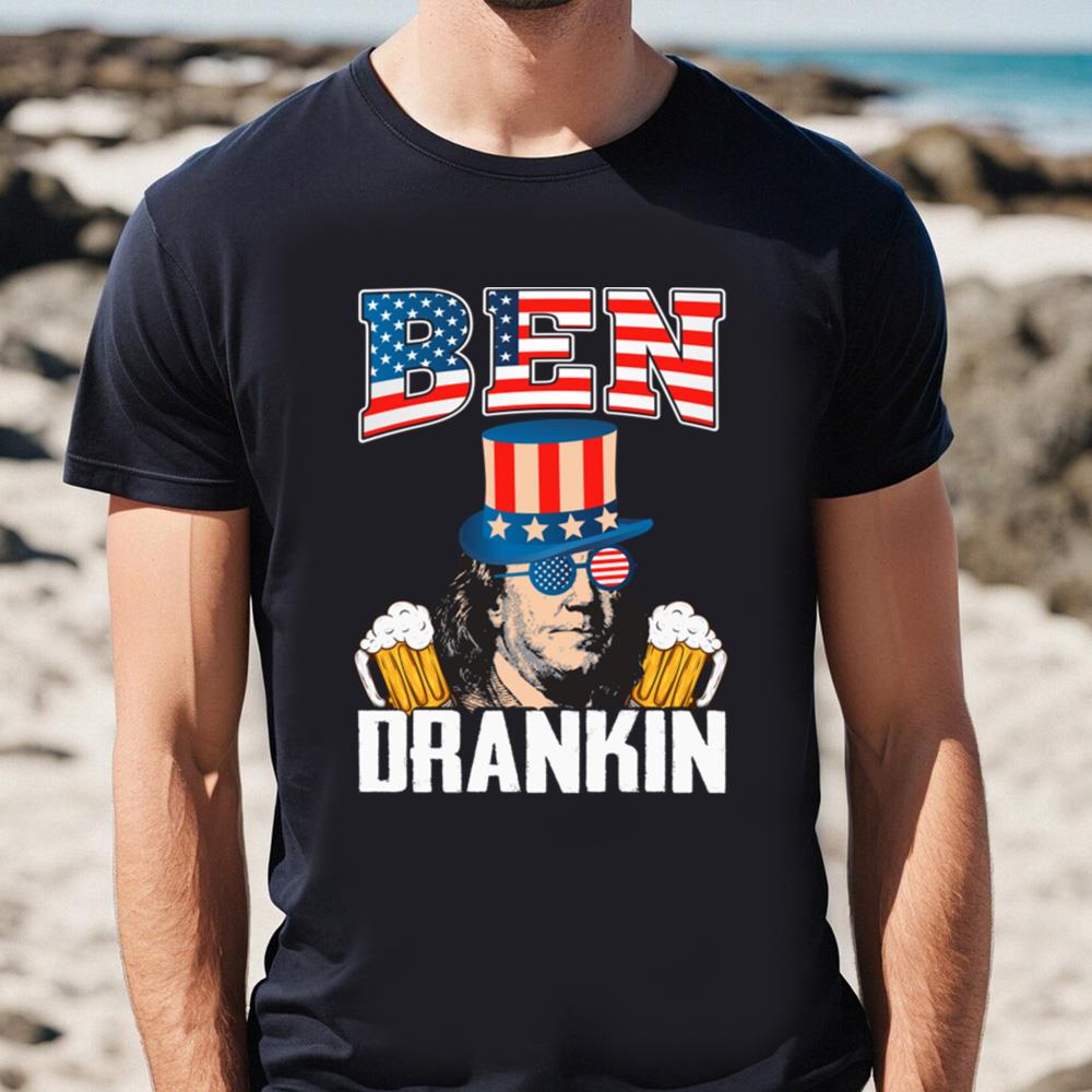 4th Of July Usa Flag Ben Drankin T-shirt