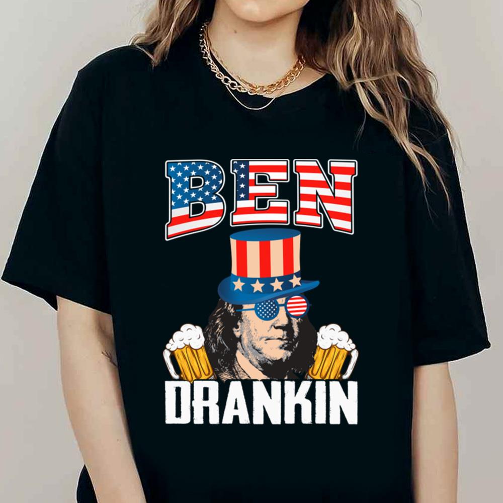 4th Of July Usa Flag Ben Drankin T-shirt
