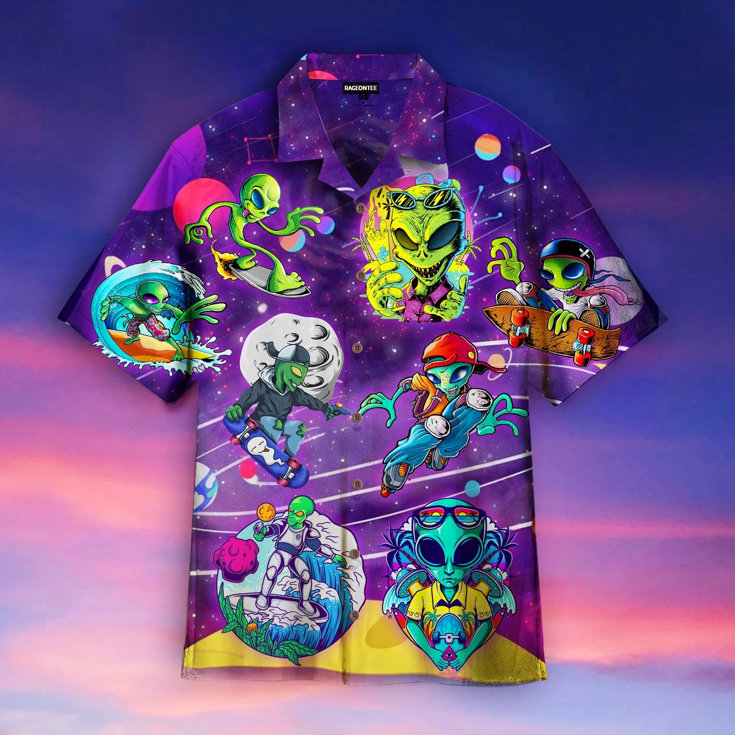 Aliens Summer Hawaiian Shirt