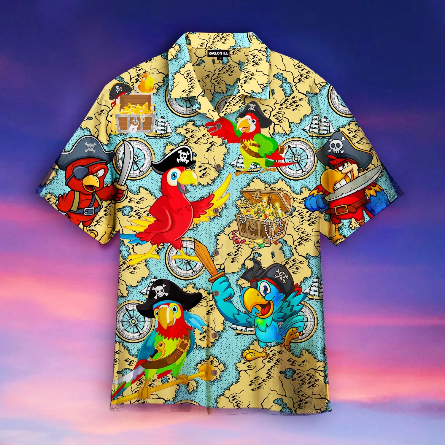 Amazing Pirate Parrots Hawaiian Shirt
