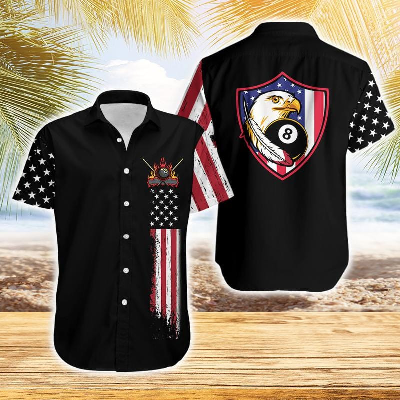 American Flag Billiards Eagle Hawaiian Shirts