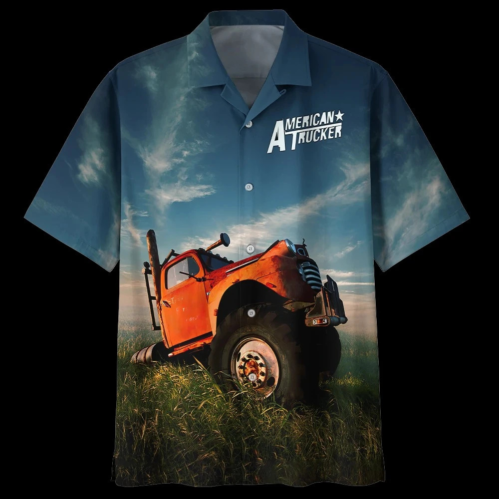 American Trucker Best Truck Dad Ever Hawaiian Shirt
