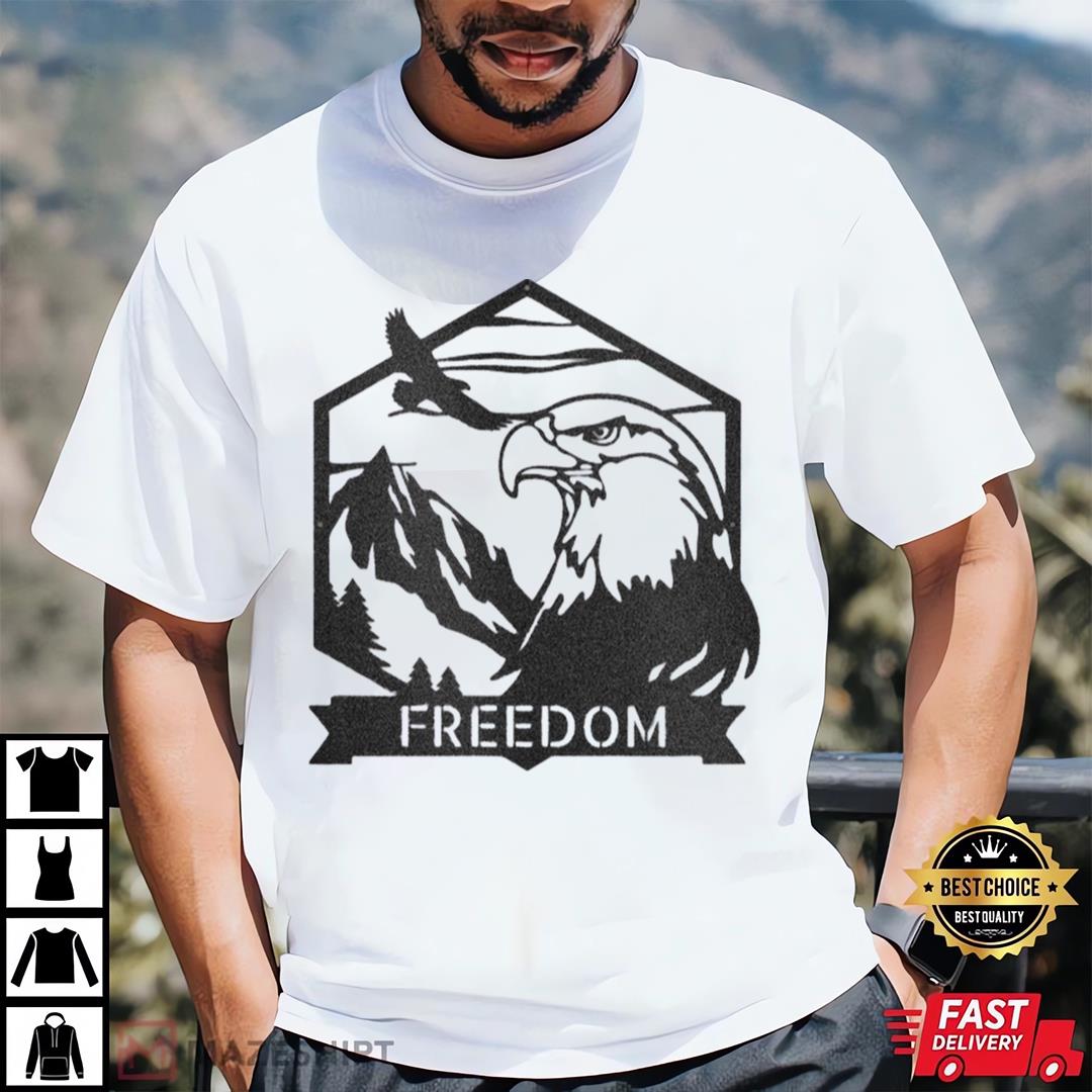 Bald Eagle Monogram Shirt, Happy Freedom 4th July