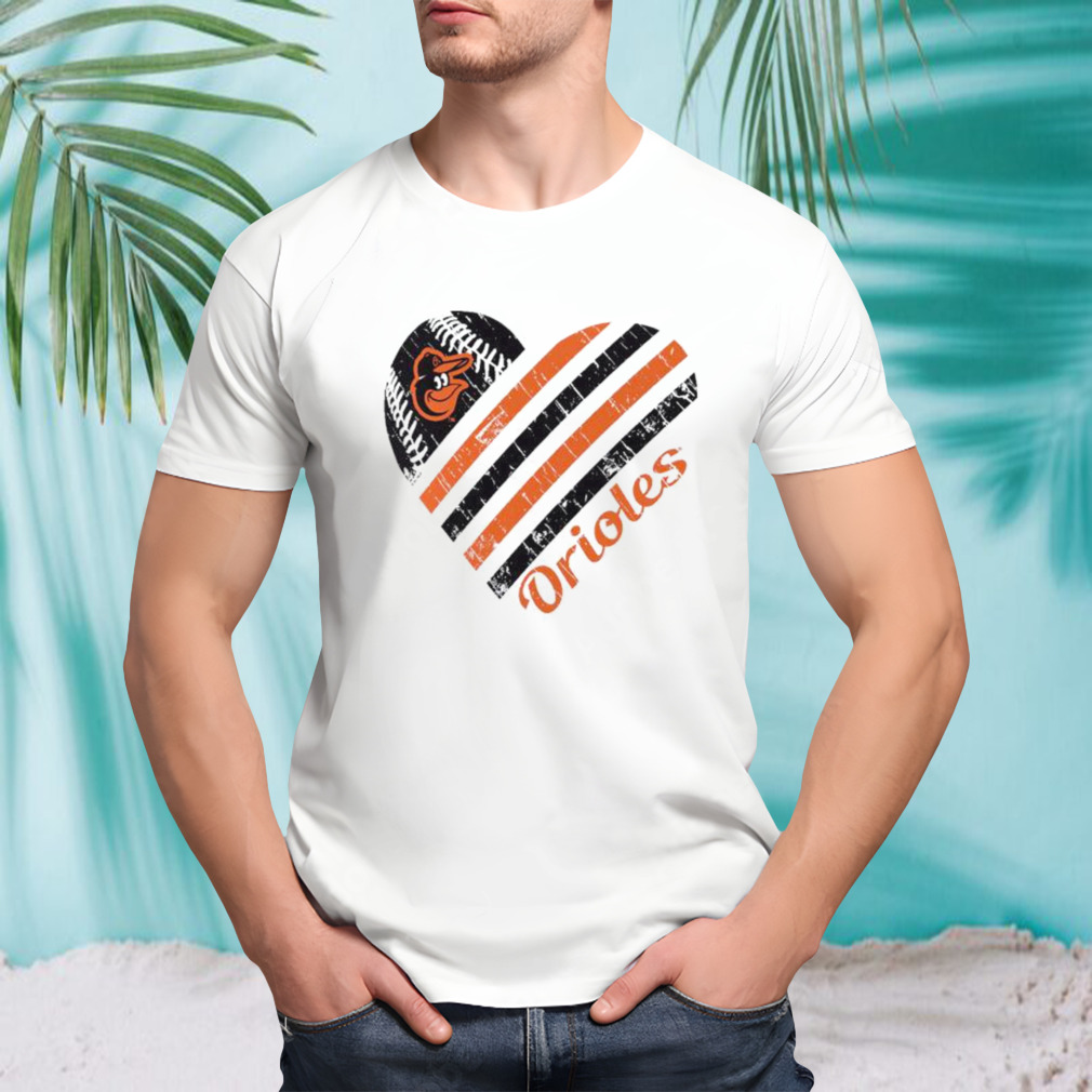 Baltimore Orioles G-III 4Her by Carl Banks White Heart T-Shirt