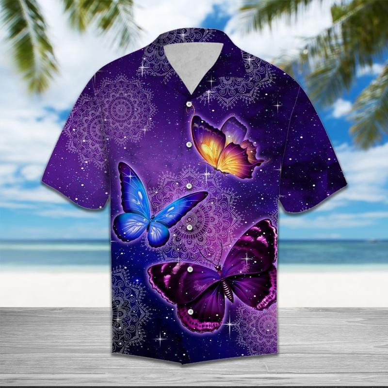 Butterfly Purple Hawaiian Shirt