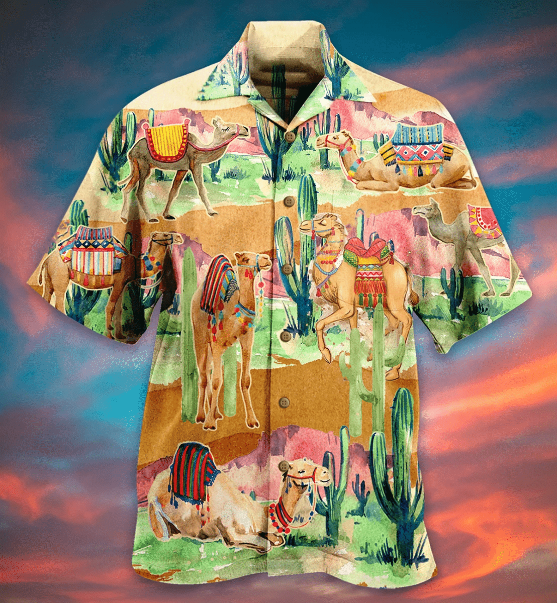 Camel Love Desert Hawaiian Aloha Shirts