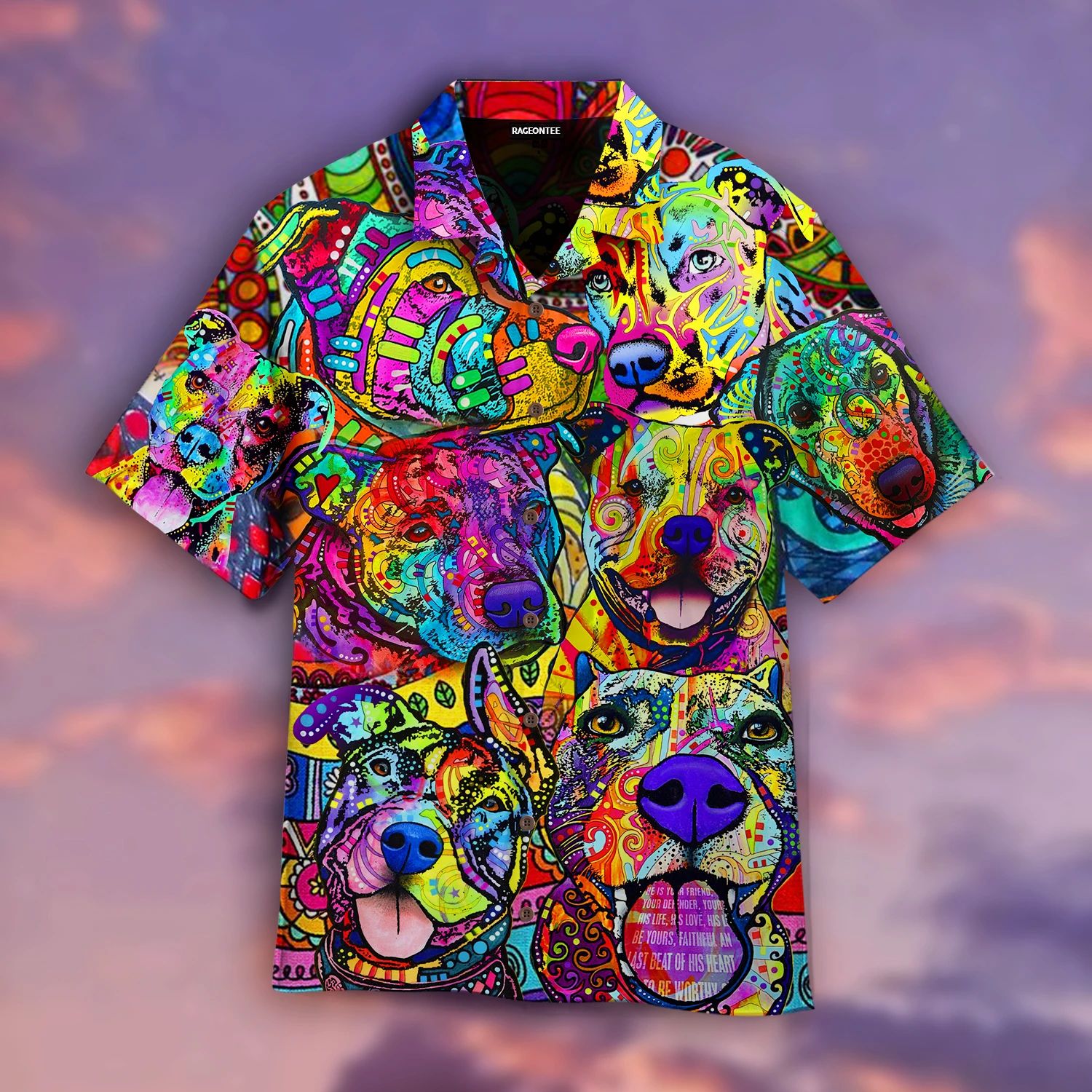 Colorful Abstract Dog Hawaiian Shirt