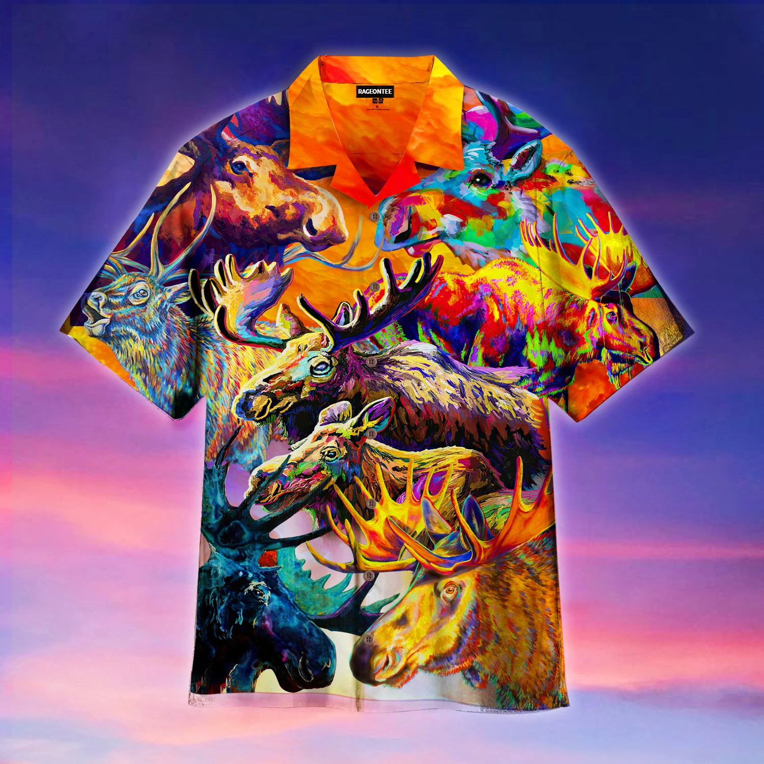 Colorful Moose Jungle Hawaiian Shirt