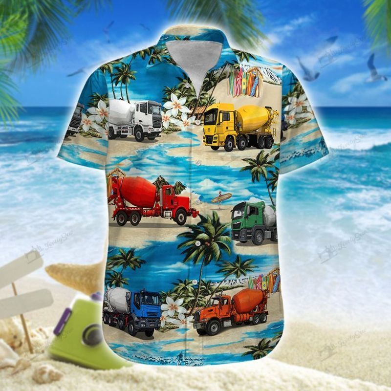 Concrete Mixer Truck Hawaiian Shirt