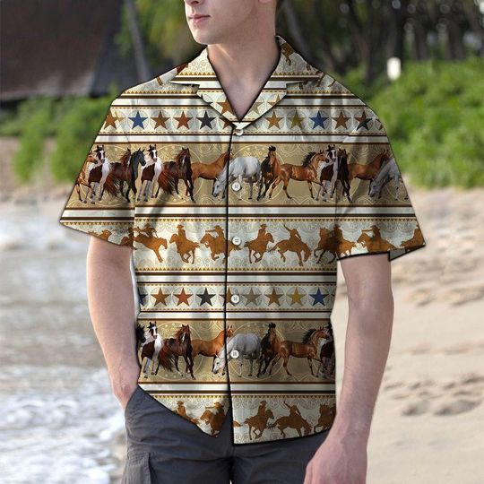 Cowboy Wild Horse Multicolor Hawaiian Shirt