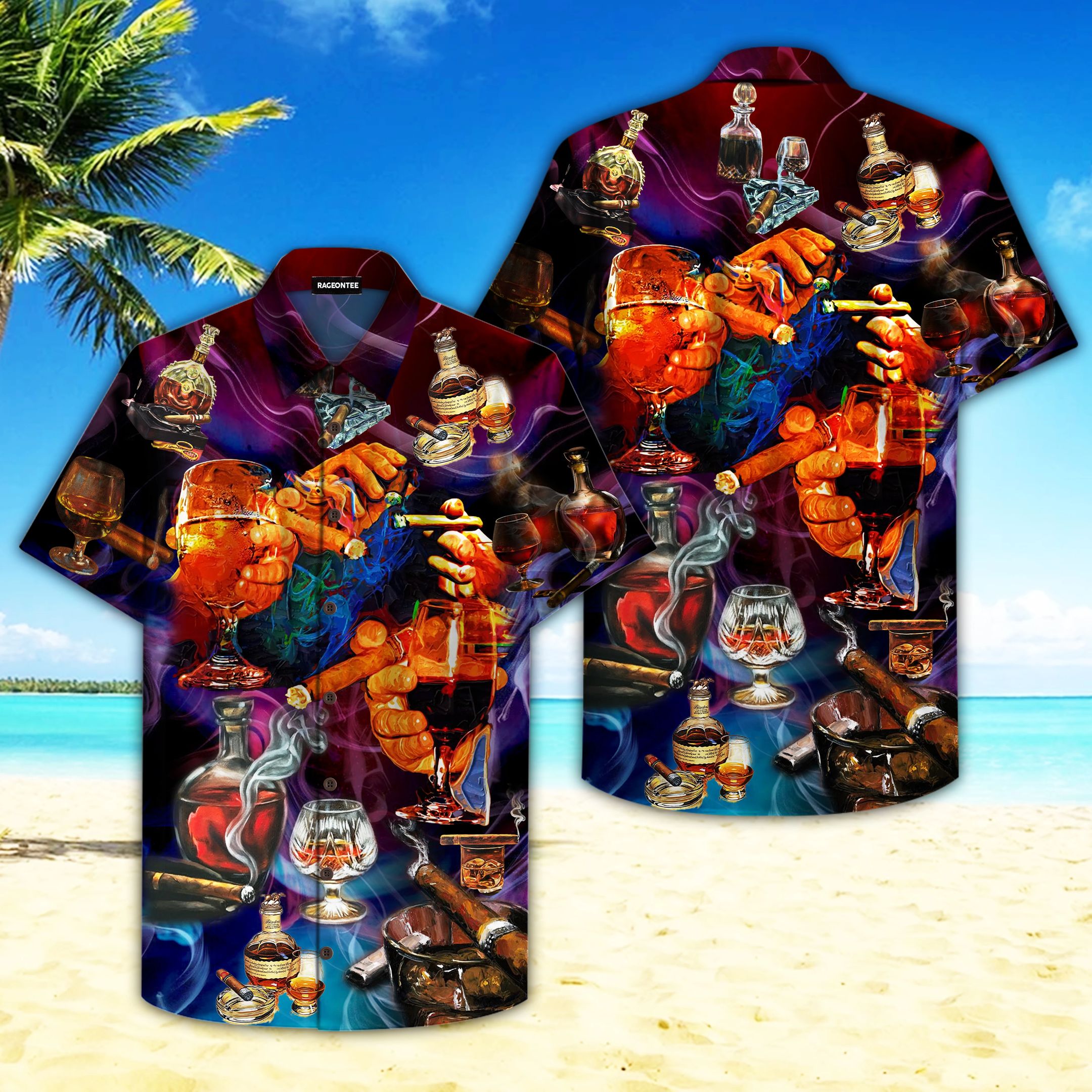 Enjoy Special Drink And Cigar At Night Hawaiian Shirt