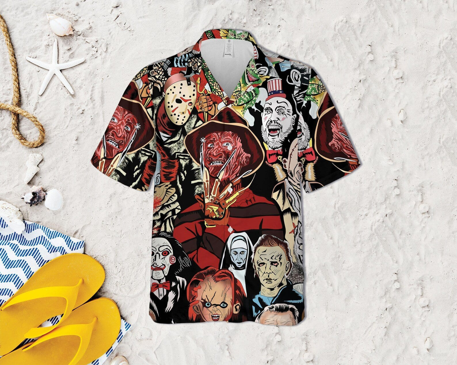 Halloween Horror Serial Killers Hawaiian Aloha Shirts