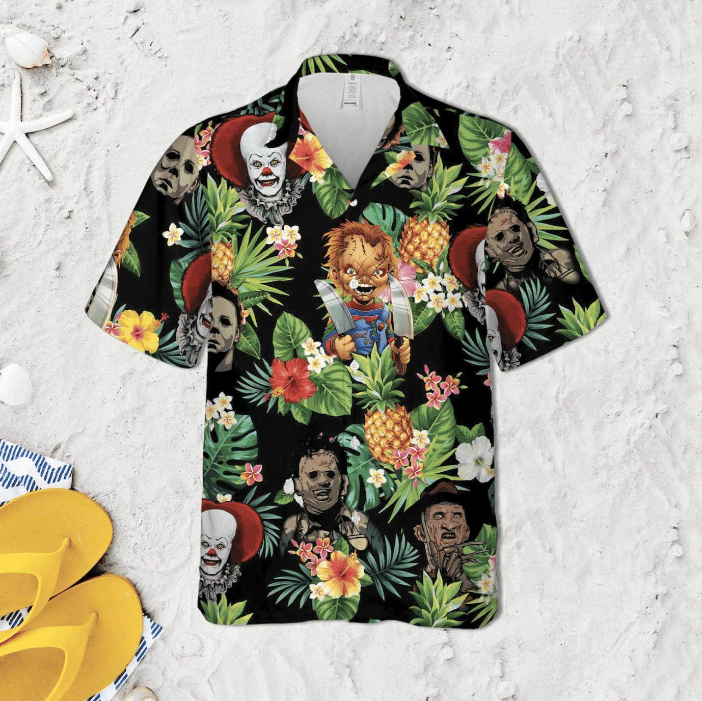 Halloween Horror Serial Killers Tropical Hawaiian Aloha Shirts