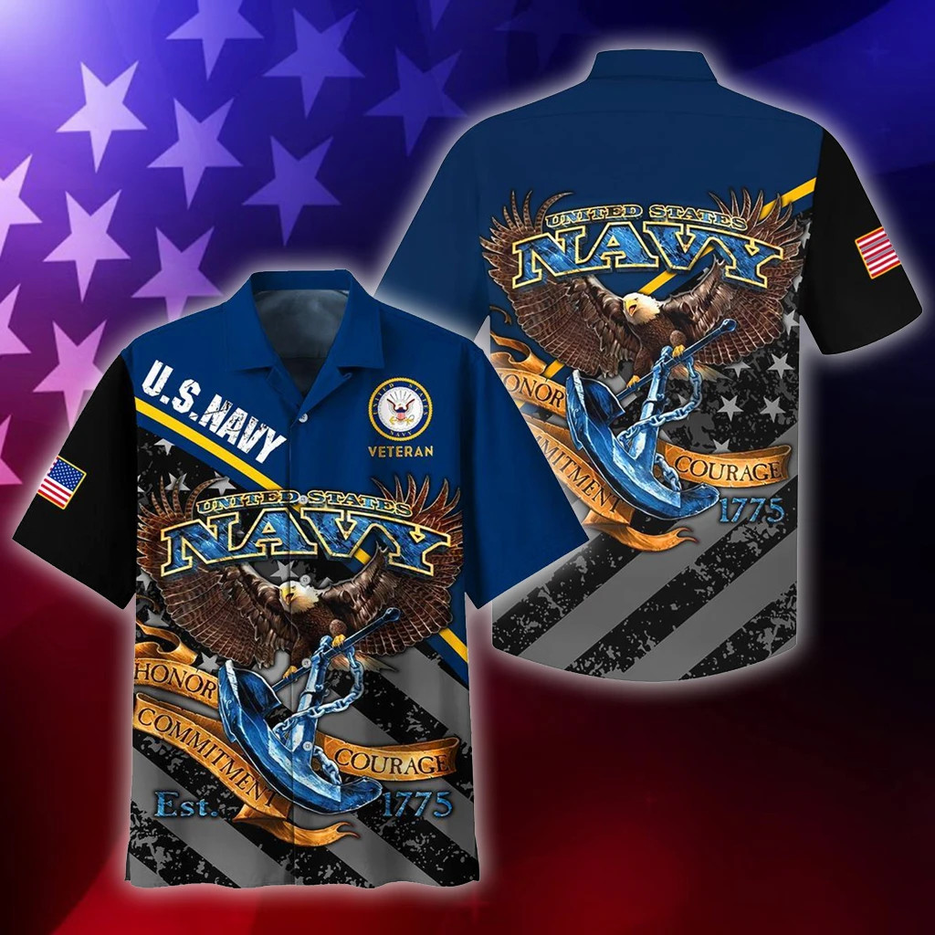 Happy Memorial Day Navy Veteran Hawaiian Shirt