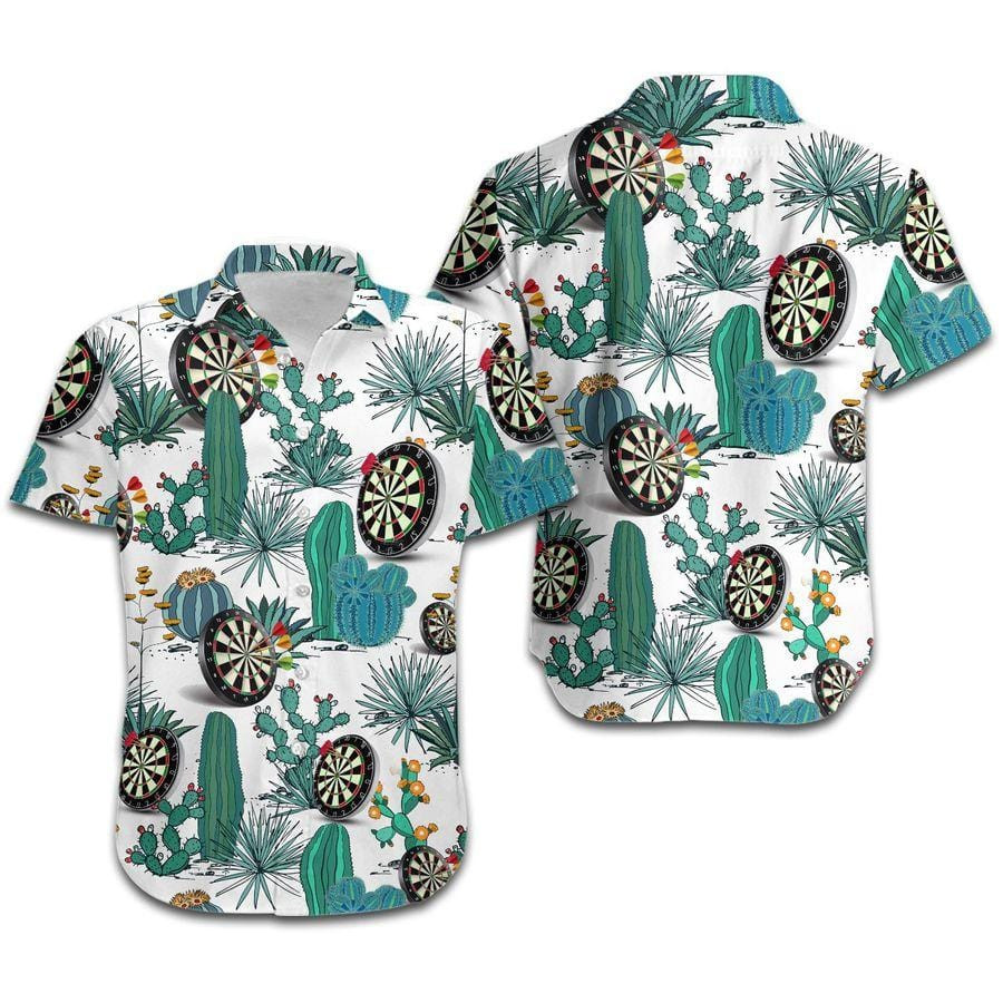 Hawaiian Aloha Shirts Darts Green Cactus Retro