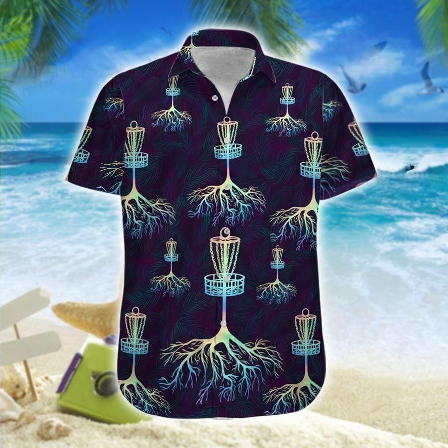 Hawaiian Aloha Shirts Disc Golf Tree Neon