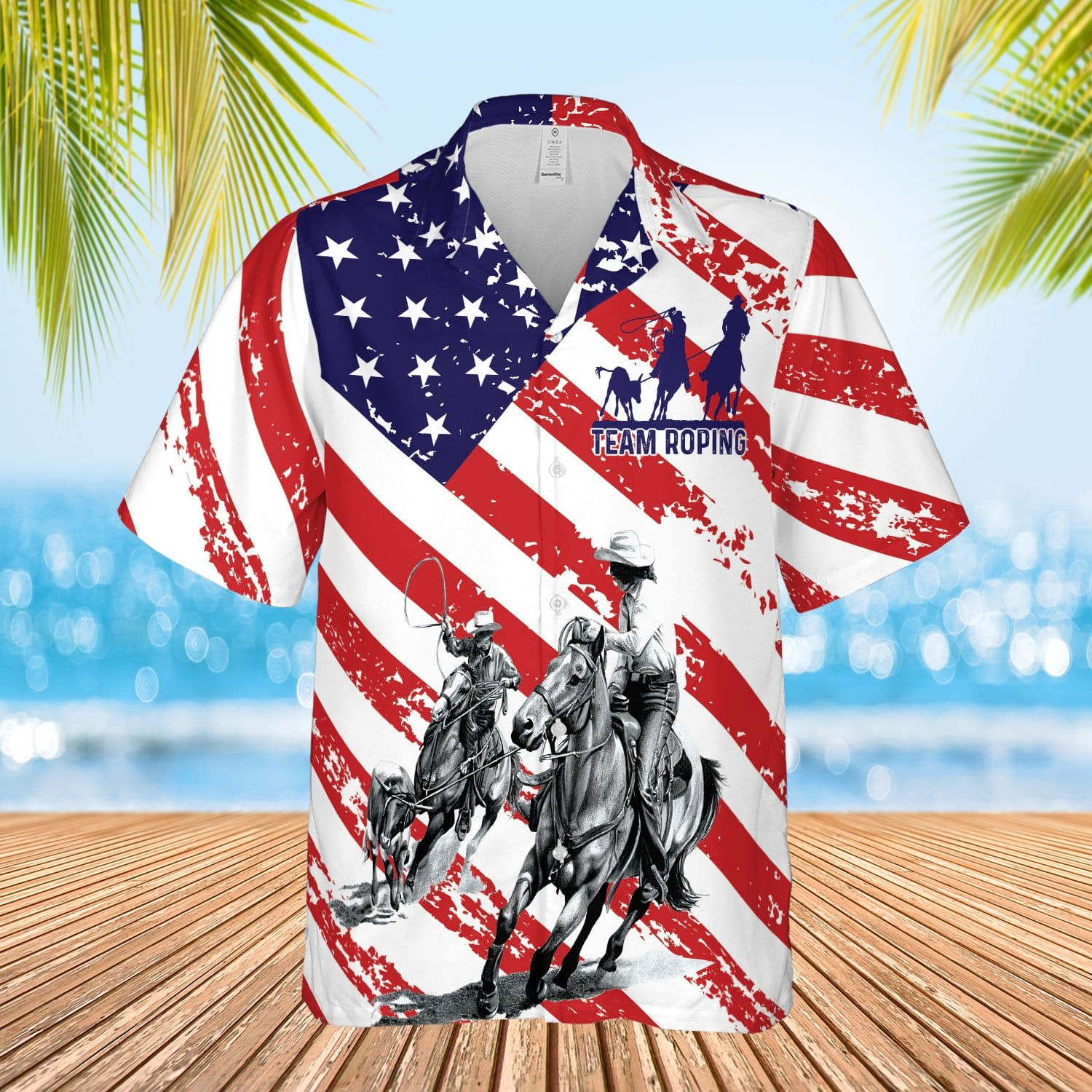 Hawaiian Aloha Shirts Team Roping American