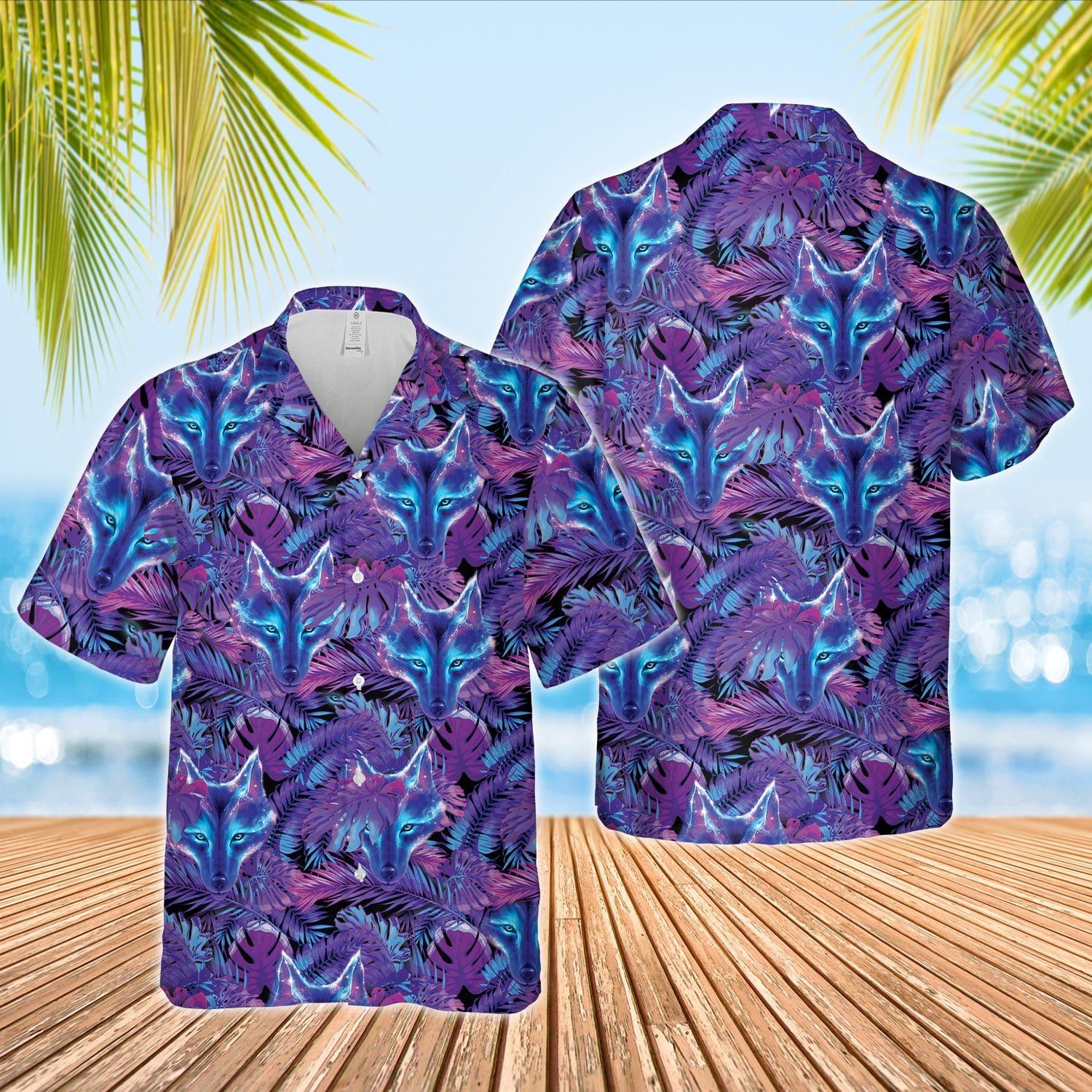 Hawaiian Aloha Shirts Wolf Mysterious
