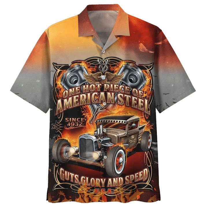 Hot Rod One Hot Piece Of American Steel Hawaiian Shirts