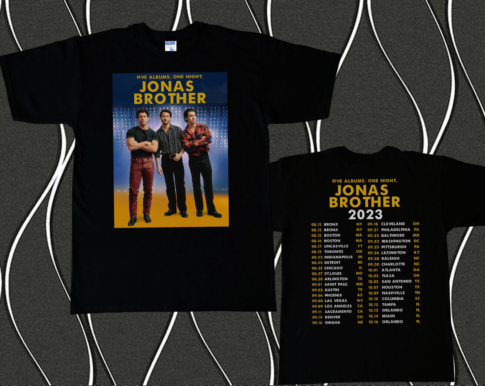 Jonas Brothers Five Albums One Night The Tour 2023 Shirts