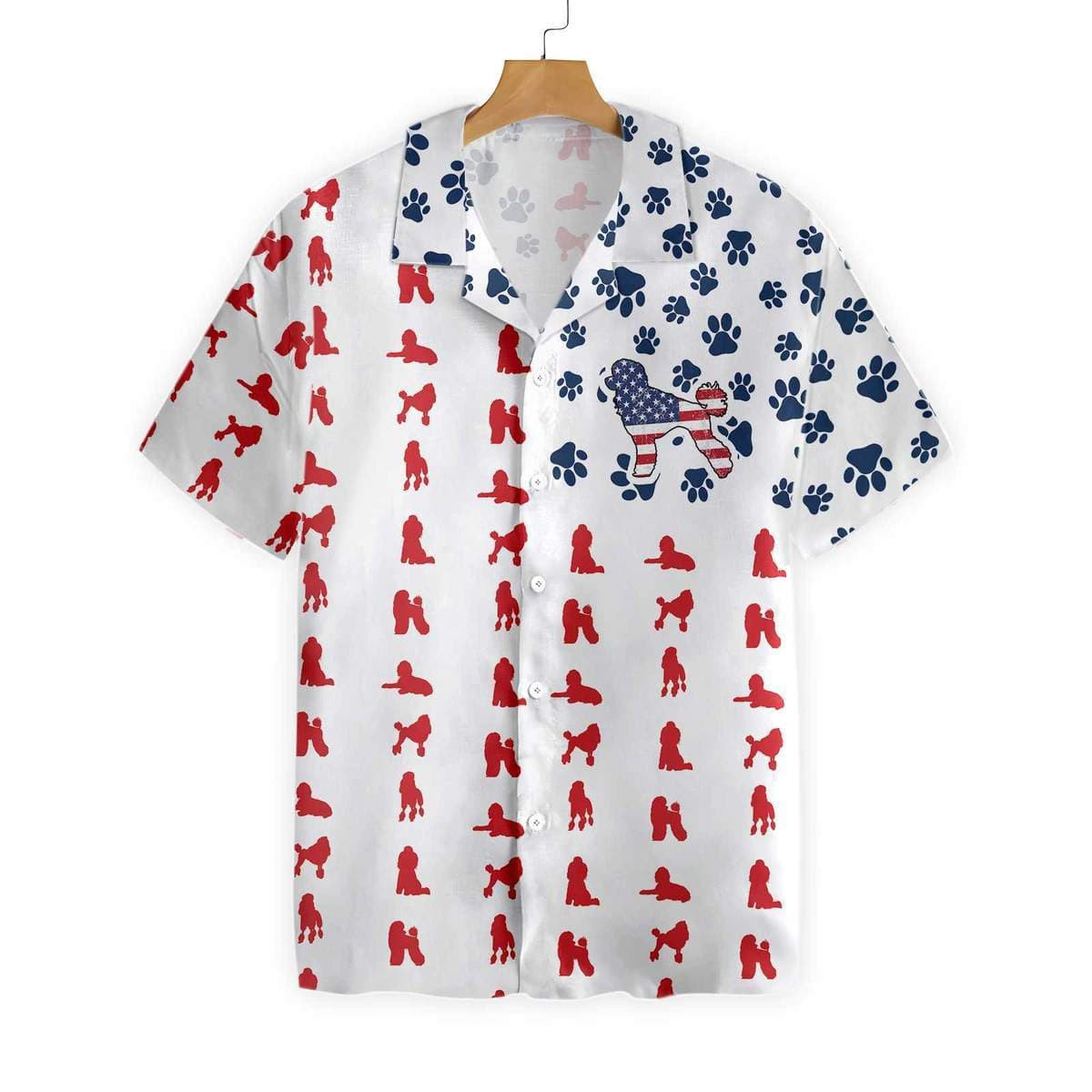 July 4Th Poodles American Flag Unisex Hawaiian Shirt