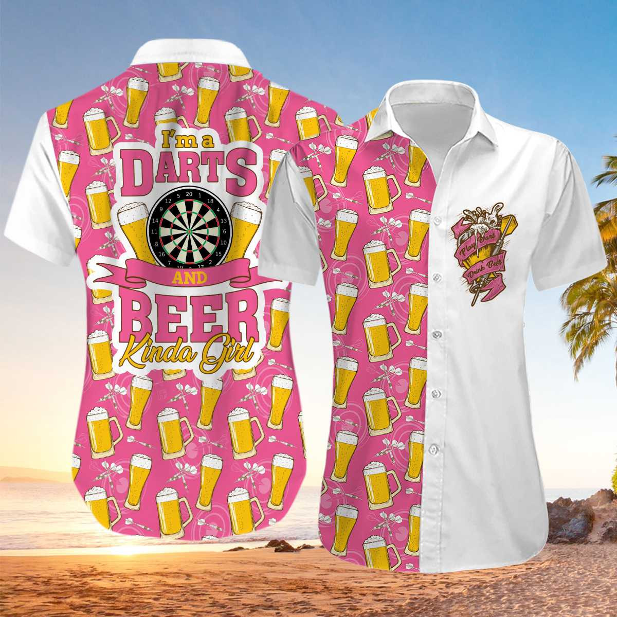 Kinda Girl Im A Darts And Beer Hawaiian Aloha Shirts