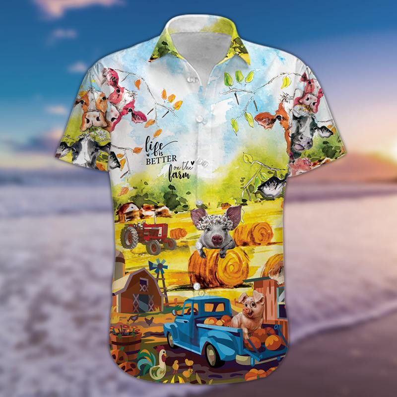 Life Is Better On A Farm Hawaiian Shirt