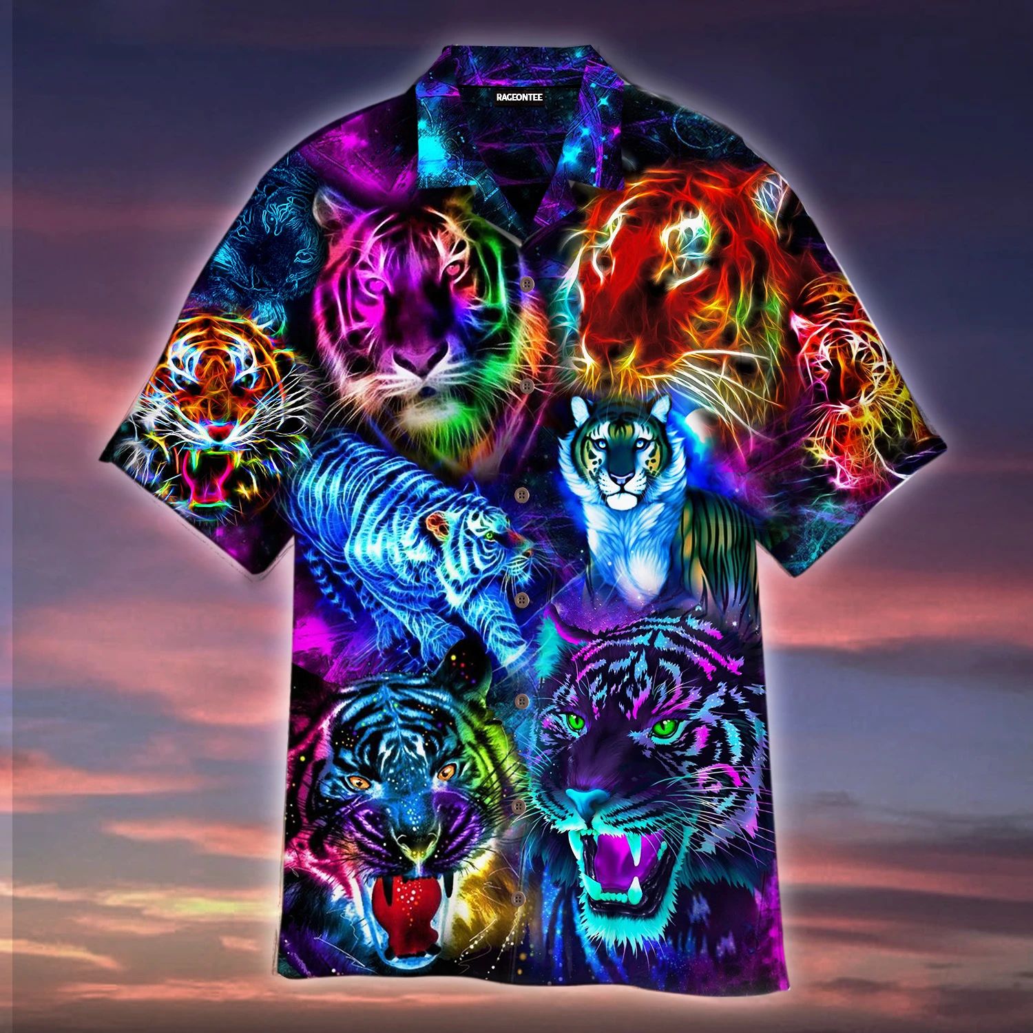 Powerful Galaxy Tiger Hawaiian Shirt