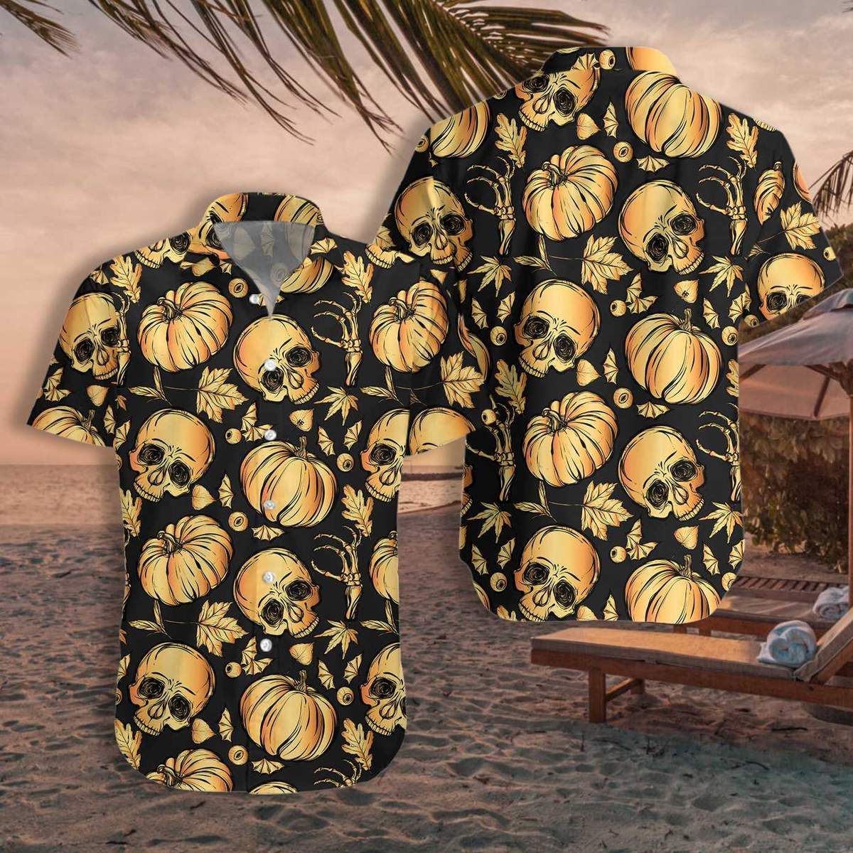 Pumpkin Skull Halloween Hawaiian Shirt