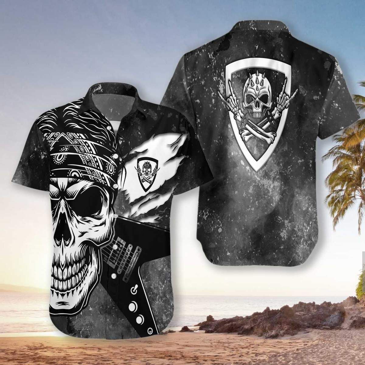 Rock And Roll Guitar Unisex Hawaiian Shirt