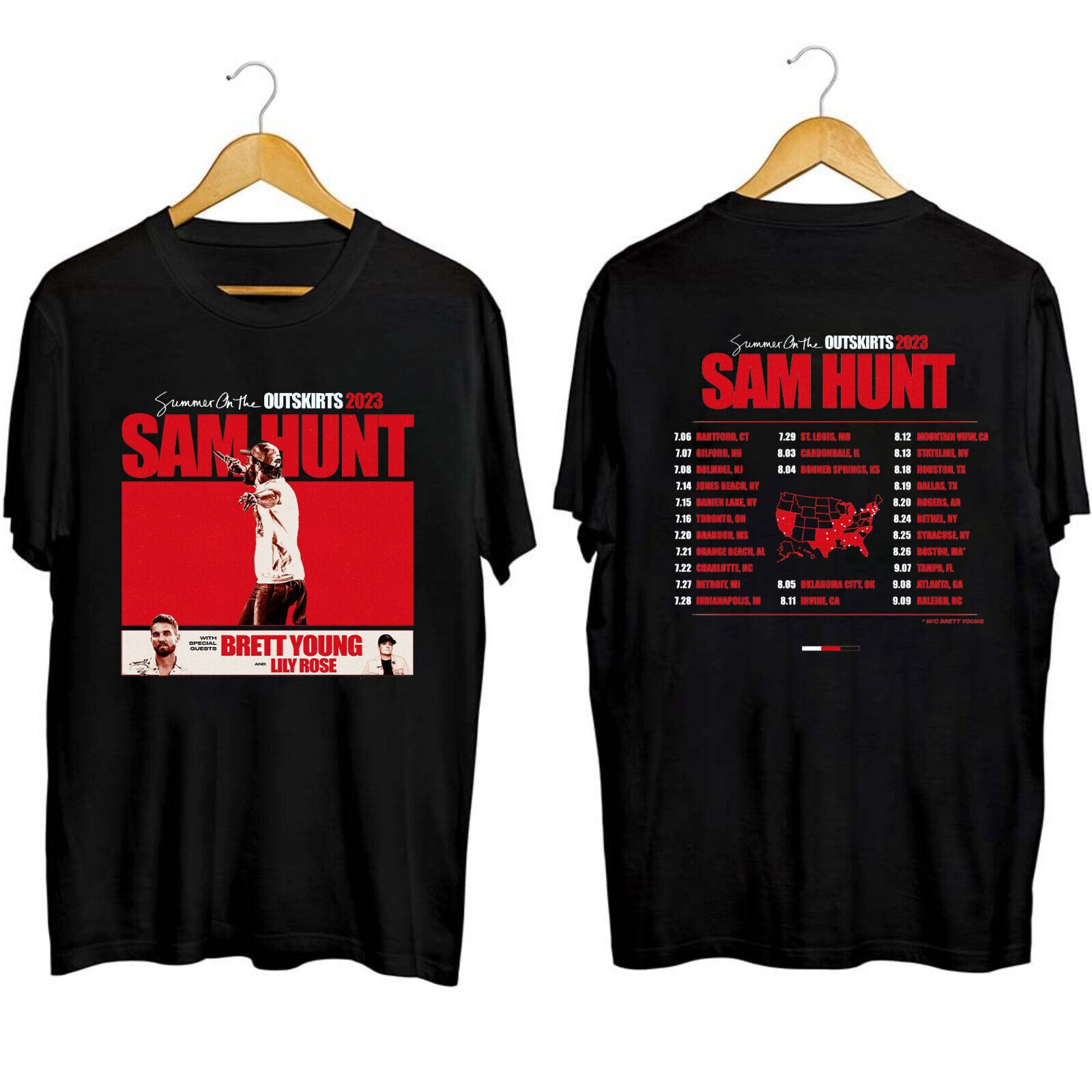 Sam Hunt Summer On The Outskirts 2023 Tour shirts