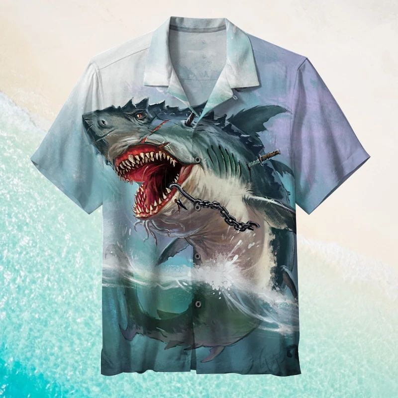 Shark Awesome Hawaiian Shirt