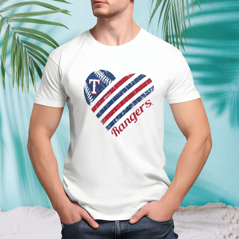 Texas Rangers G-III 4Her by Carl Banks White Heart T-Shirt