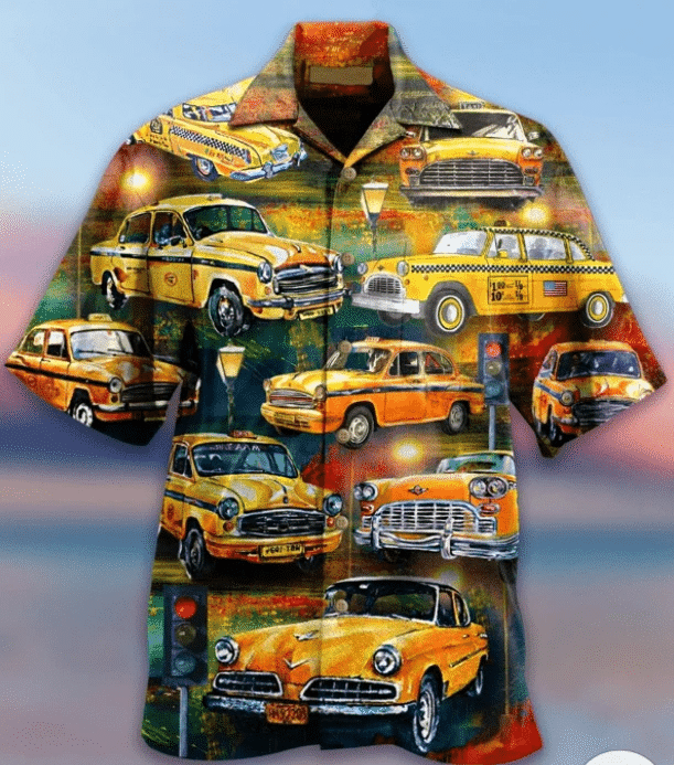 Yellow Car Vintage Aloha Hawaiian Shirts